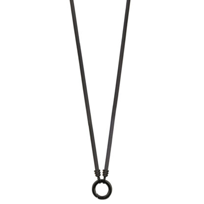 Lederkette schwarz mit Ringverschluß schwarz, ionenplattiert, 70 - 90 cm